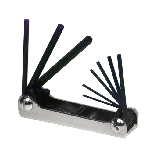 CRL 91 large folding Allen wrench set with nine fractional hex keys